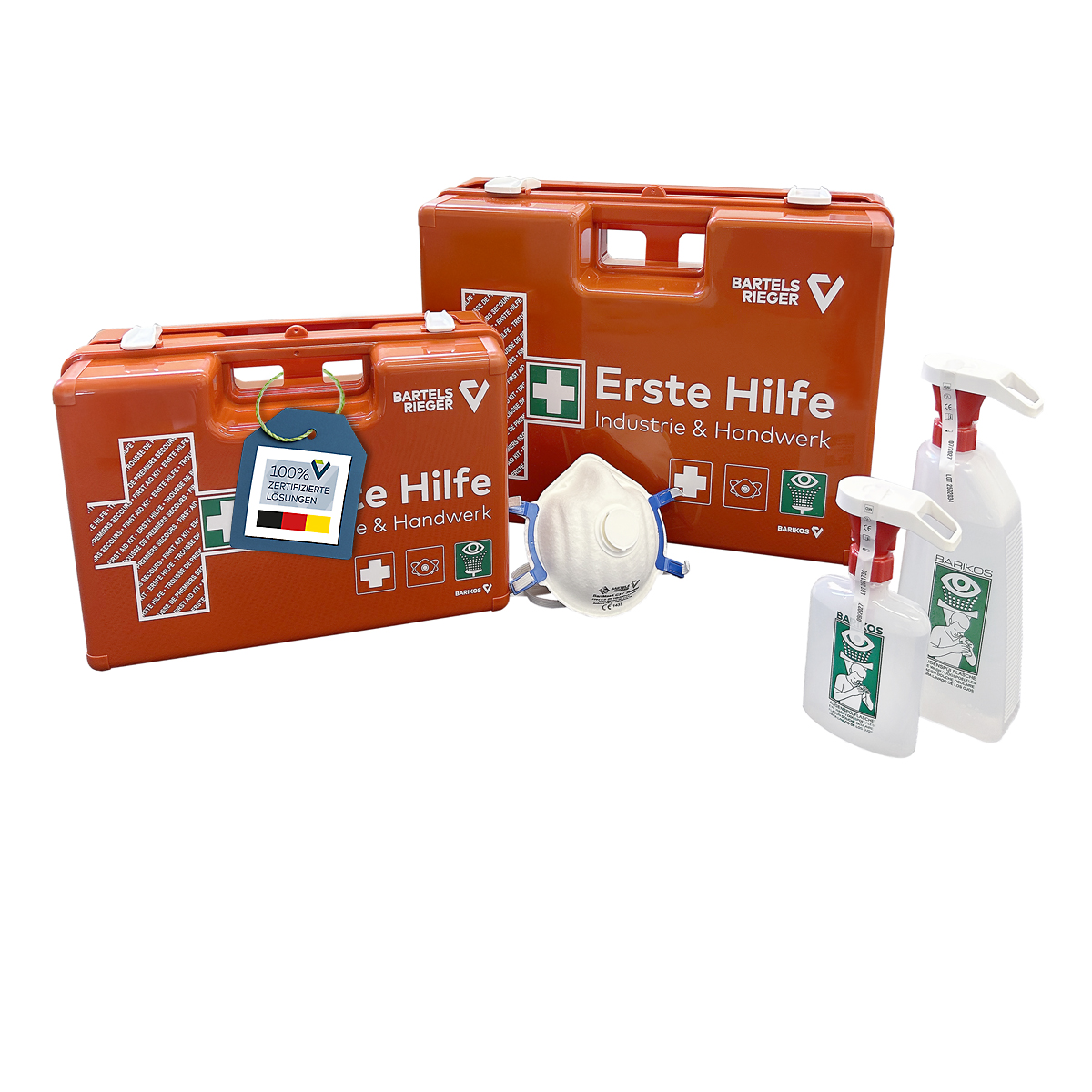 Erste-Hilfe-Koffer klein inklusive Augenspülflasche BARIKOS Mini & FFP3-Maske