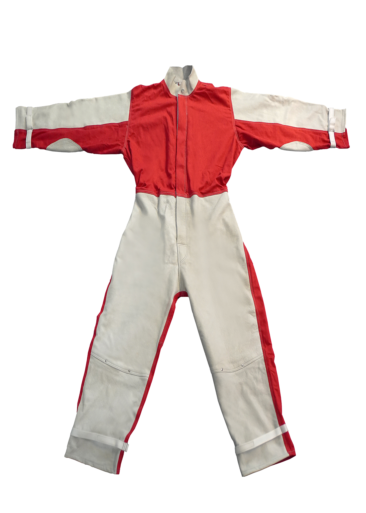 Strahlerschutzanzug einteilig rot/weiß