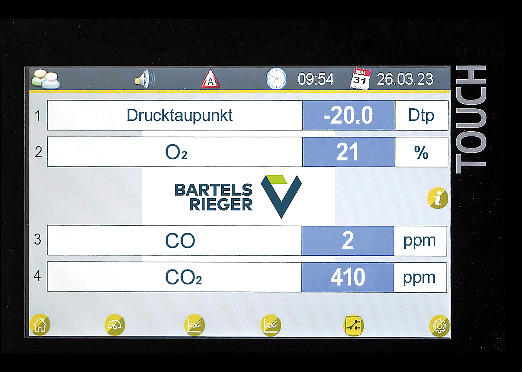 Druckluft-Überwachung AirPure MONITOR - Detailansicht Display