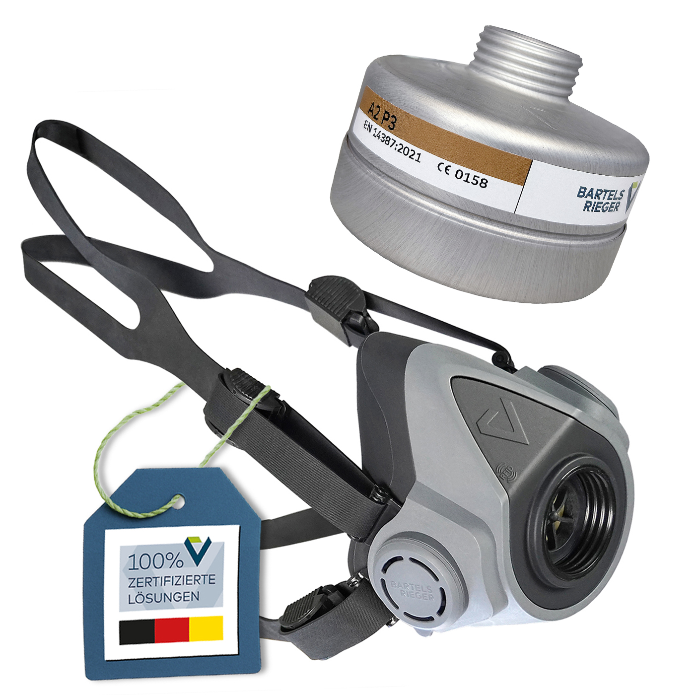 Starter pack half face mask BariMask HF + screw filter BR A2P3