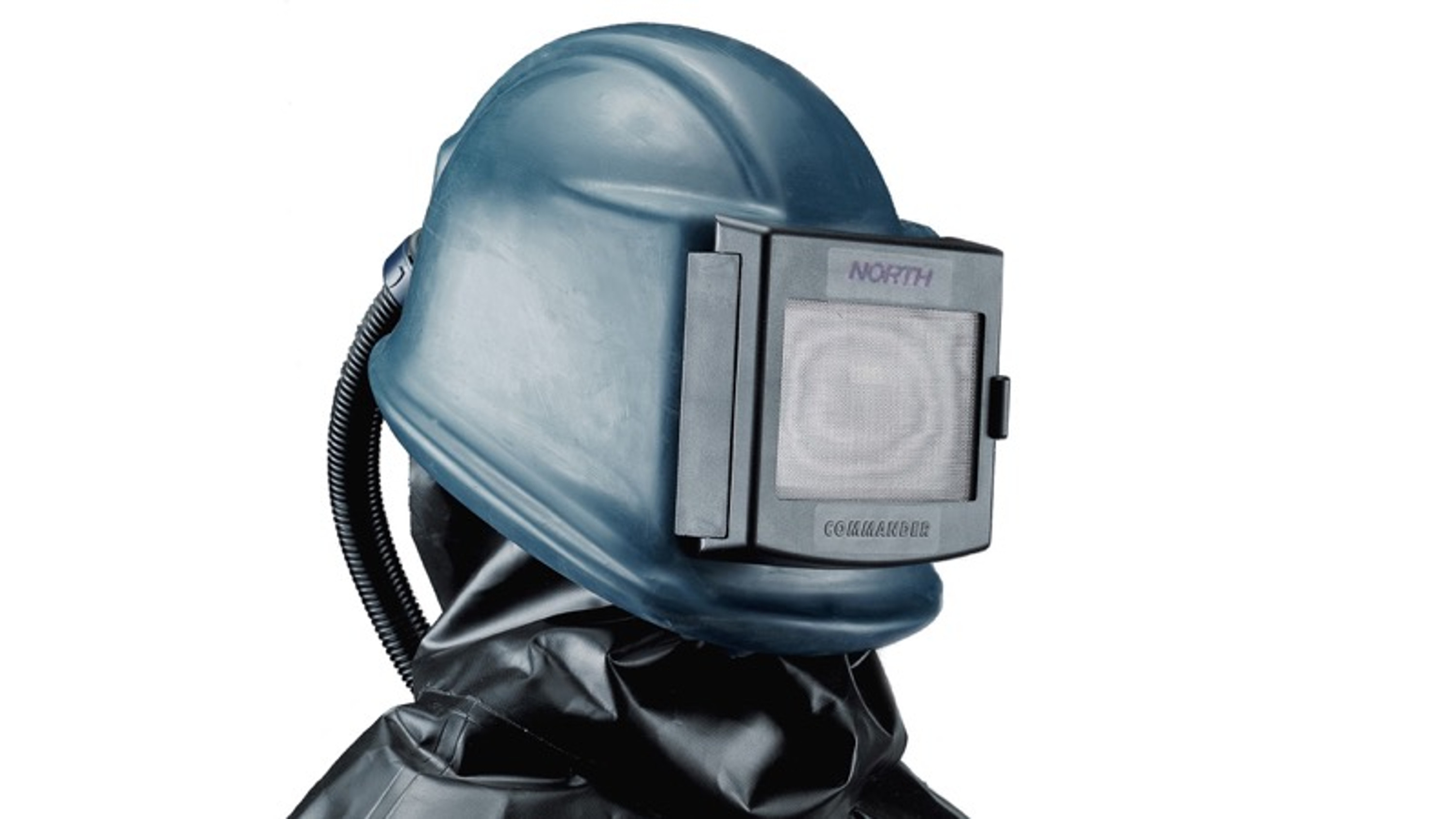 Strahlhelm mit Lederschürze