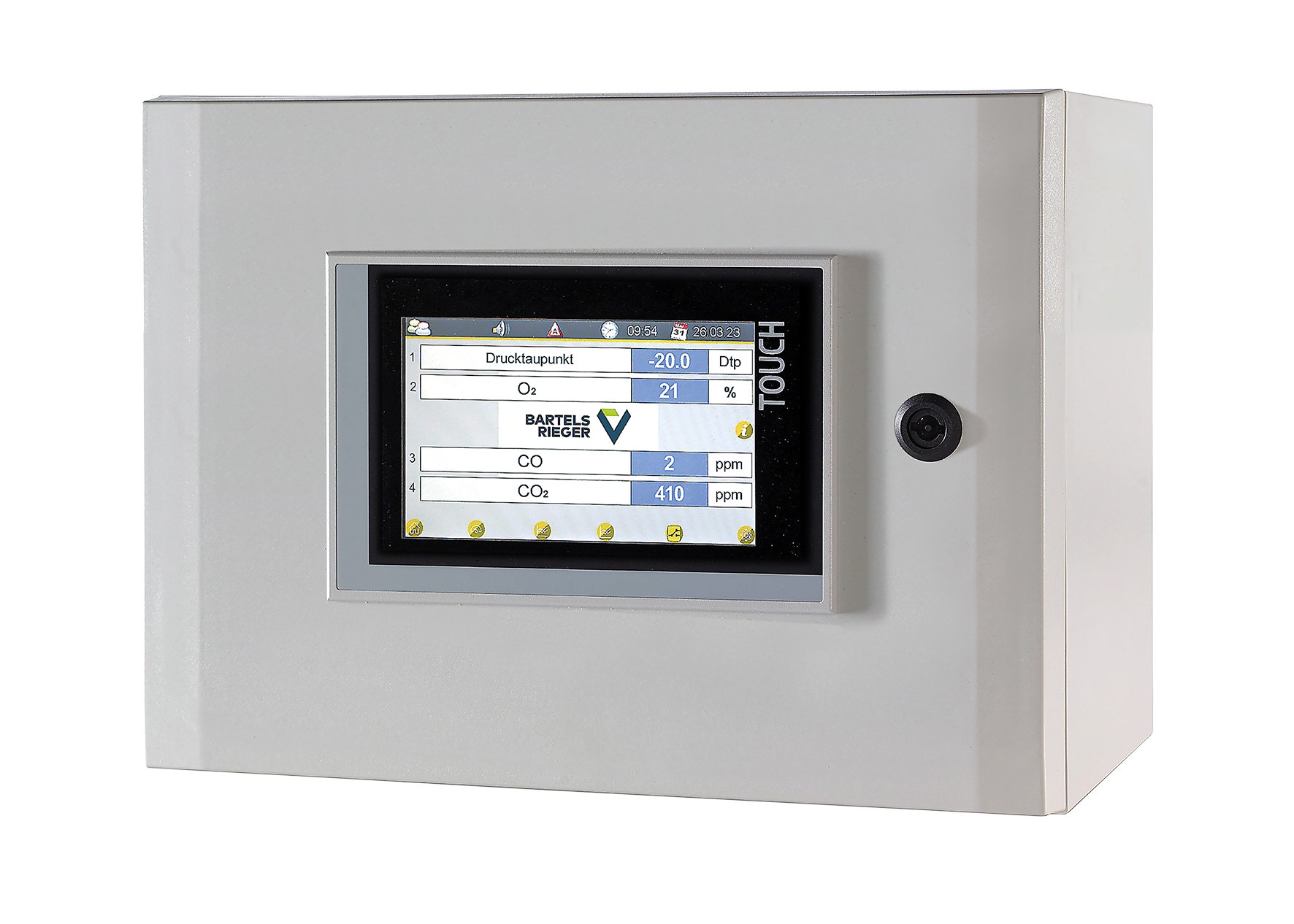 Druckluft-Überwachung AirPure MONITOR - Gerät Frontansicht