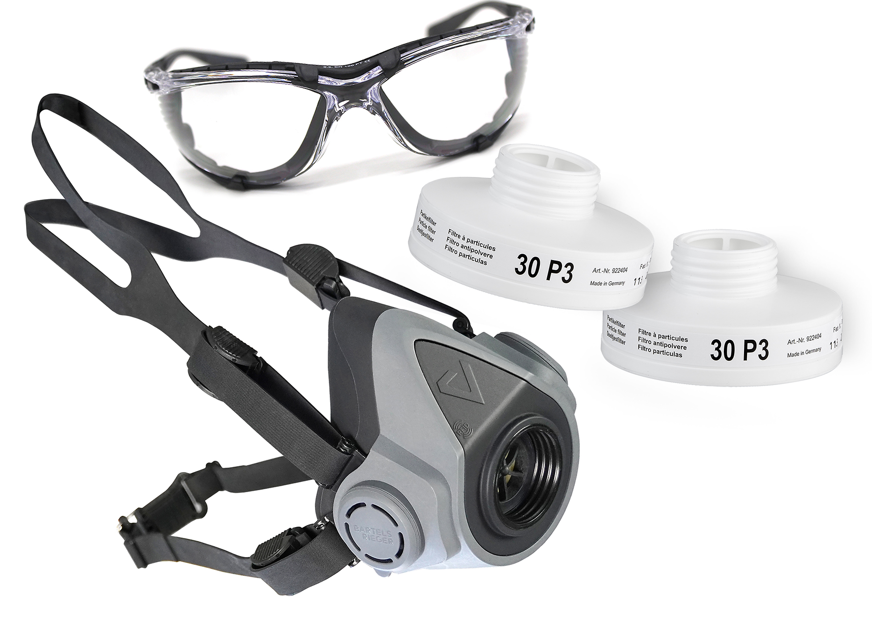 Starter pack BariMask HF + 2 screw filters 30P3 + safety glasses