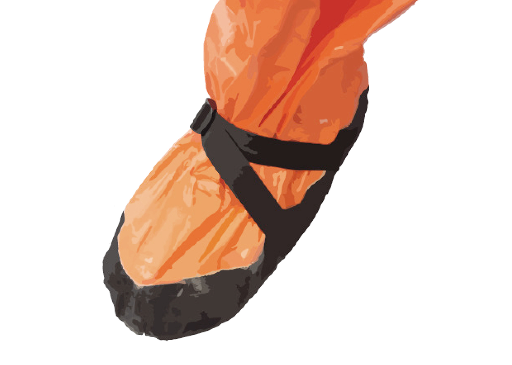 Detailansicht Fuß des Chemikalienschutzanzugs CASE ONE® A