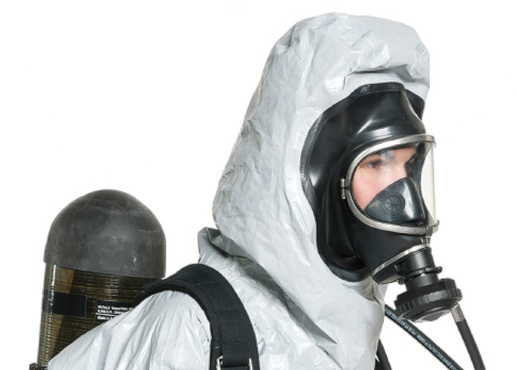 Chemikalienschutzanzug CASE ONE® B mit Atemschutzgerät, Detailansicht Kopfteil